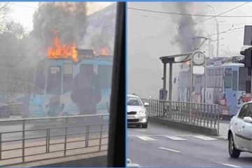 Incendiu la un tramvai din Capitală, zona Eroii Revoluției