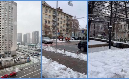 Ninsori abundente la Kiev, unde alimentarea cu electricitate este în continuare perturbată