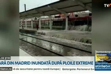 Vremea rea continuă să facă ravagii în Europa. Un om a murit înecat, la Madrid o gară a fost inundată