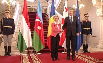 Ursula von der Leyen, la semnarea unui parteneriat pentru energie verde, alături de lideri ai României, Georgiei, Ungariei și Azerbaidjanului: Ambele maluri ale Mării Negre nu au fost niciodată mai aproape