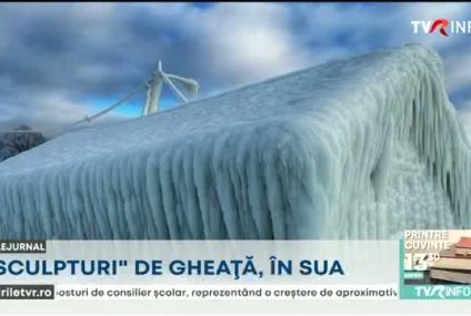 Temperaturile scăzute și vântul puternic au creat sculpturi spectaculoase în nordul Statelor Unite. Cascada Niagara a înghețat parțial