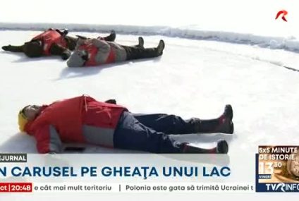 O nouă distracție în Japonia: Carusel pe gheața unui lac