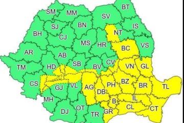 Cod galben de ninsoare şi viscol, până sâmbătă seara. Sunt vizate zone din 25 de judeţe şi Bucureşti