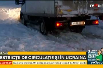 Circulaţia maşinilor de mare tonaj, restricționată în Ucraina, din cauza vremii.  Camioanele nu mai pot trece prin punctul de frontieră Isaccea