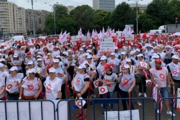 Protestele Federaţiei Sanitas continuă cu noi opriri la spitalele din Bucureşti