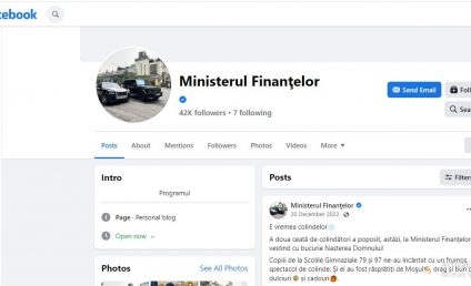 Contul de Facebook al Ministerului Finanțelor pare să fi fost atacat de hackeri. La poza de profil au apărut două mașini de lux