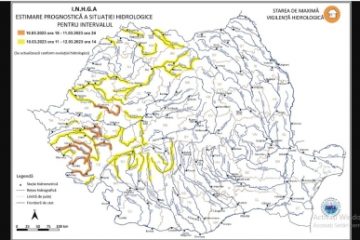 Cod portocaliu de viituri pe râuri din patru judeţe, cod galben de inundaţii pe 23 de cursuri de apă