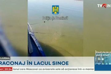 Braconaj în lacul Sinoe. Polițiștii de frontieră au scos din apă o mie de metri de plase monofilament