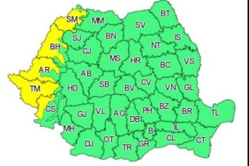 Meteorologii anunță Cod galben de vânt puternic în cinci judeţe, valabil până joi seara. Vor fi precipitaţii în aproape toată ţara, iar la munte va ninge