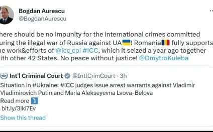 Reacția ministrului de Externe, Bogdan Aurescu, după anunțul privind emiterea mandatului de arestare pentru Putin: Nu ar trebui să existe impunitate pentru crimele comise în războiul ilegal al Rusiei împotriva Ucrainei