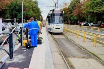 Circulaţia tramvaielor pe linia 41 a fost reluată după ce a fost blocată din cauza lipsei de tensiune în reţeaua de alimentare