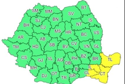 Avertizare de ploi, vânt și grindină în toată țara, până joi seara. Dobrogea și sud-estul Munteniei, sub cod galben de ploi abundente