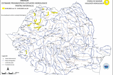 Cod galben de inundaţii în opt judeţe. Risc de viituri în 10 bazine hidrolografice, până la miezul nopţii