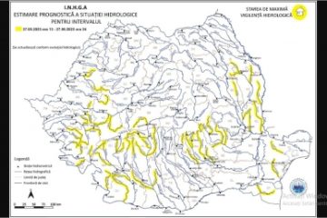 Cod galben de inundaţii pe râuri din 17 bazine hidrografice, până la miezul nopţii
