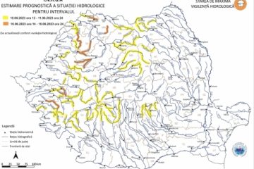 Cod portocaliu de viituri pe râuri din şapte judeţe, valabil până la miezul nopții. Cod galben de inundaţii în 22 judeţe