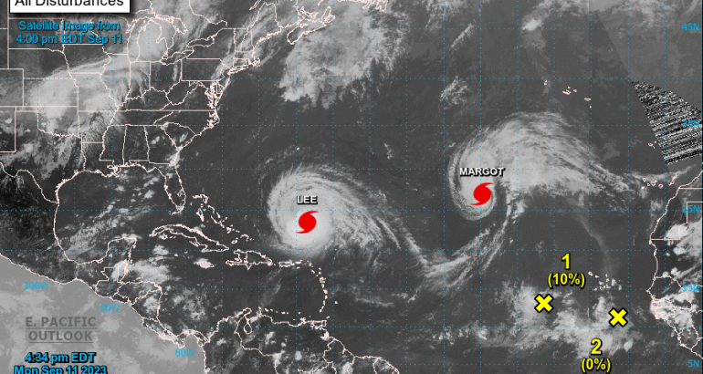 hurricane-lee-remains-category-3,-hurricane-margot-forms-as-nhc-tracks-2-other-systems-–-orlando-sentinel