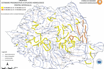 Cod portocaliu de viituri până vineri dimineaţă, în cinci judeţe. Cod galben în 29 de judeţe