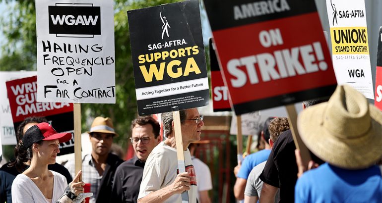 wga-picket-lines-swell-with-solidarity-and-cautious-optimism-as-amptp-contract-talks-go-a-third-day-with-ceos-–-variety
