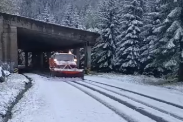 Aer polar peste România. Prima zăpadă din această toamnă în zonele înalte de munte. La Bâlea Lac stratul de zăpadă are 15 centimetri