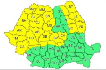 Avertizare cod galben de intensificări ale vântului în zone din 28 de județe, până în noaptea de vineri spre sâmbătă