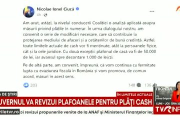 Guvernul renunță la noile plafoane pentru plățile cash și le menține pe cele care sunt deja în vigoare, cu două excepții, legate de banii din casierie și deconturi