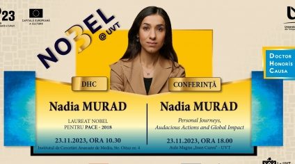 Nadia Murad, laureată a Premiului Nobel pentru Pace, a devenit Doctor Honoris Causa al Universității de Vest Timişoara