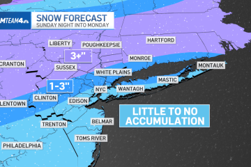 Projected snow totals for NY area shift ahead of Sunday storm – NBC New York