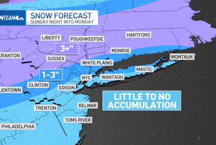 Projected snow totals for NY area shift ahead of Sunday storm – NBC New York