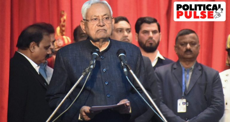 nitish-kumar-sworn-in-as-bihar-cm-for-the-9th-time,-along-with-two-deputies-from-bjp-–-the-indian-express